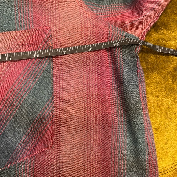 Anthropologie Cloth & Stone SZ M Red and Blue Plaid Lace Up Back Top! - Picture 9 of 12